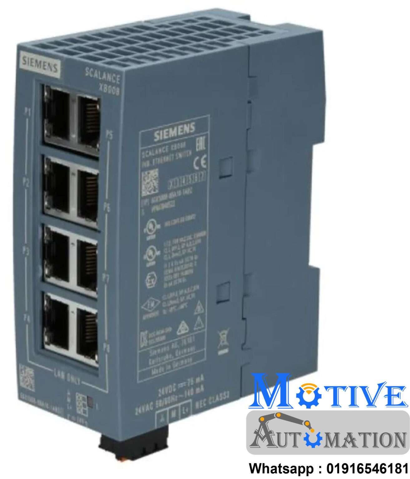 SCALANCE XB008 Unmanaged Industrial Switch Motive Automation